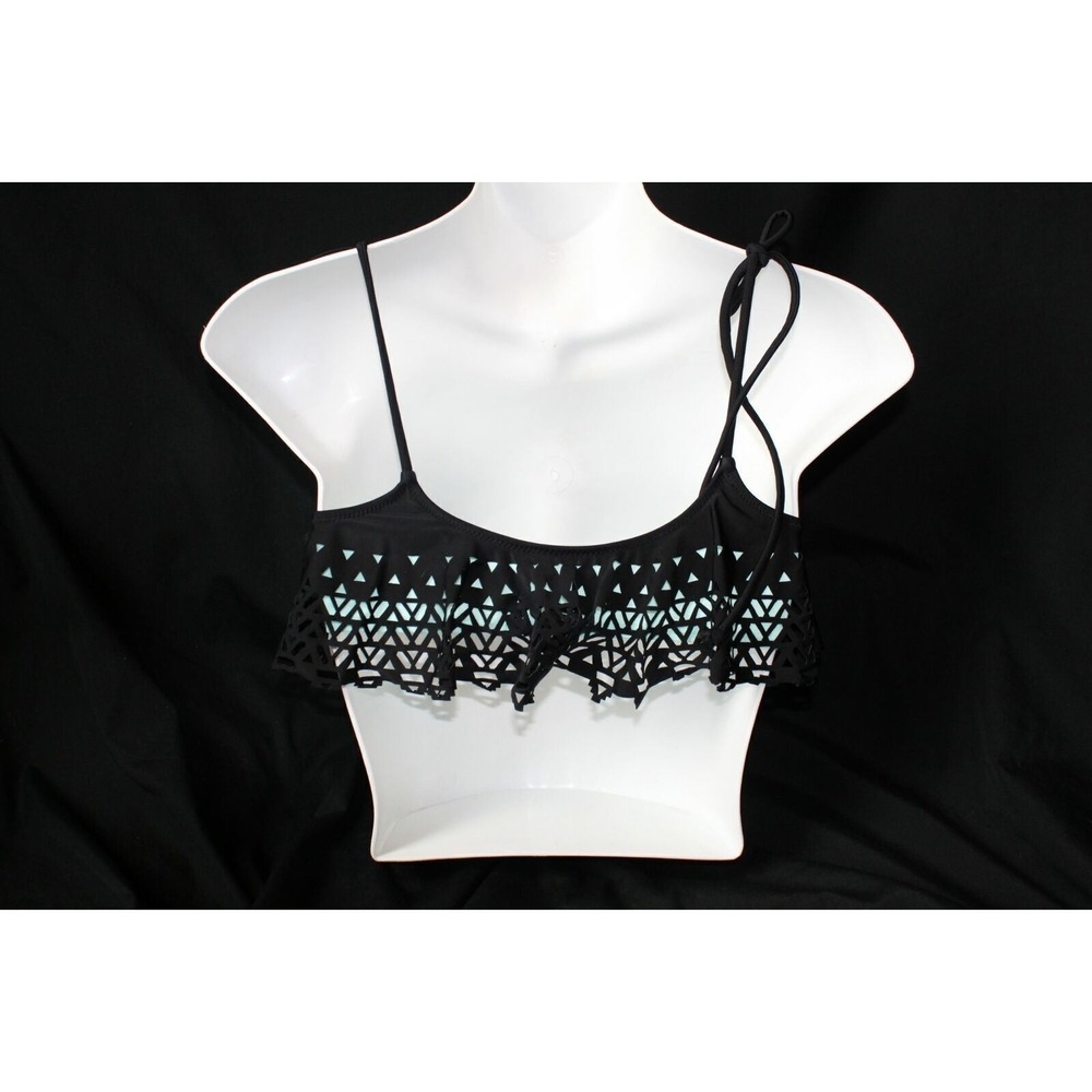✨2/$20 Victoria's Secret PINK Cut Out Bikini Swim Top Teal Black Women's Size XS - Picture 4 of 7